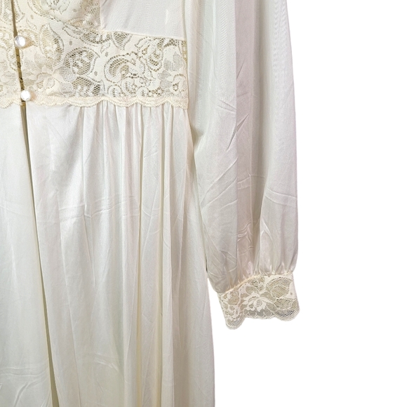 Shadow Line True Vintage Made in USA Sheer Lace Bridal Vibes Night Gown S - Picture 8 of 15